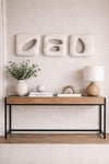 Duvar Dekoru Beton Görünümlü ,Wabi Sabi–El Yapımı Modern Dekoratif Duvar Objesi, 3'lü Set-Truzo Krem