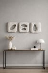 Duvar Dekoru Beton Görünümlü ,Wabi Sabi–El Yapımı Modern Dekoratif Duvar Objesi, 3'lü Set-Truzo Krem