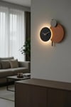 Led Işıklı Modern Metal Duvar Saati – Sessiz Mekanizma, Dekoratif El Boyama Tasarım (48x44 cm)