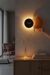 Led Işıklı Modern Metal Duvar Saati – Sessiz Mekanizma, Dekoratif El Boyama Tasarım (48x44 cm)