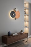 Led Işıklı Modern Metal Duvar Saati – Sessiz Mekanizma, Dekoratif El Boyama Tasarım (48x44 cm)