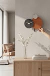 Led Işıklı Modern Metal Duvar Saati – Sessiz Mekanizma, Dekoratif El Boyama Tasarım (48x44 cm)