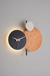 Led Işıklı Modern Metal Duvar Saati – Sessiz Mekanizma, Dekoratif El Boyama Tasarım (48x44 cm)