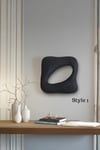 Modern Soyut Duvar Dekoru –  Wabi Sabi Minimal Tasarım, Siyah Dekoratif Duvar Objesi, 3'lü Set-Truzzo Antrasit