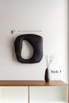 Modern Soyut Duvar Dekoru –  Wabi Sabi Minimal Tasarım, Siyah Dekoratif Duvar Objesi, 3'lü Set-Truzzo Antrasit