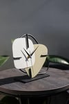 MUYİKA Brazil Metal Masa Saati Yeşil Krem 25x22cm 