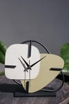 MUYİKA Brazil Metal Masa Saati Yeşil Krem 25x22cm 