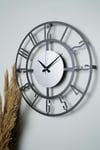 MUYİKA Bunnela Gümüş/Siyah Metal Renkli Duvar Saati 50x50cm MDS-50