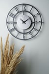 MUYİKA Bunnela Gümüş/Siyah Metal Renkli Duvar Saati 50x50cm MDS-50