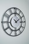 MUYİKA Bunnela Gümüş/Siyah Metal Renkli Duvar Saati 50x50cm MDS-50