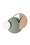 MUYİKA Mateen Metal 47-31cm Dekoratif Duvar Saati (Kahve-Yeşil-Krem) MDS-50