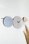 MUYİKA Maxico Metal 75-30cm Dekoratif Duvar Saati (Mavi-Lila-Yeşil-Kahve) MDS-50