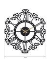 MUYİKA Modellato Metal Siyah Duvar Saati 41x41 cm Sessiz Mekanizma MDS-41