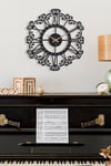 MUYİKA Modellato Metal Siyah Duvar Saati 41x41 cm Sessiz Mekanizma MDS-41