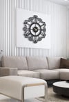 MUYİKA Modellato Metal Siyah Duvar Saati 41x41 cm Sessiz Mekanizma MDS-41