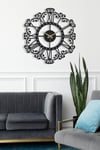 MUYİKA Modellato Metal Siyah Duvar Saati 41x41 cm Sessiz Mekanizma MDS-41