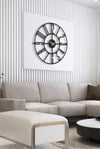 MUYİKA New Bunnela Metal Siyah Sessiz Mekanizma Duvar Saati 50x50cm MDS-50