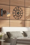 MUYİKA New Bunnela Metal Siyah Sessiz Mekanizma Duvar Saati 50x50cm MDS-50