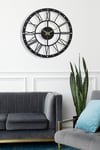 MUYİKA Romano Metal Siyah Sessiz Mekanizma Duvar Saati 50x50cm MDS-50