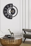 MUYİKA Ruota Metal Siyah Duvar Saati 50x50cm MDS-50