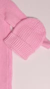 3-12 Ay Kız Bebek Triko Tulum Bere Pembe