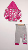6-24 Ay Love Yağmurluk 3'lü Takım Fuşya Kız