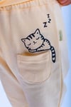 Çocuk Sweat Eşofman Takım Kedi Baskılı Bej 1-6 Yaş