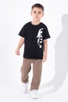 Erkek Çocuk Atatürk Siluet Baskılı Siyah Tshirt