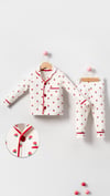 Kız Bebek Pijama Takımı Çilek Desenli  6-18 AY