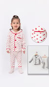 Kız Bebek Pijama Takımı Kalp Desenli  6-18 AY