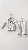 Kız Bebek Pijama Takımı Siyah Kalp Desenli  6-18 AY