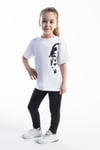 Kız Çocuk Atatürk Siluet Baskılı Beyaz Tshirt