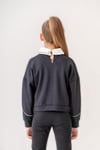 Kız Çocuk Lacivert Bluz Sweat Yaka Detaylı  