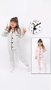 Kız Çocuk Pijama Takımı Siyah Kalp Desenli  2-8 Yaş