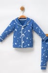 Kız - Erkek Çocuk Pijama Takımı Yıldız Desenli Mavi %100 Pamuk 