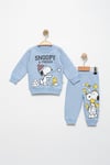 Snoopy Baskılı Alt Üst Sweat Takım  6-24 Ay Mavi