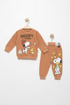 Snoopy Baskılı Alt Üst Sweat Takım  6-24 Ay Kiremit