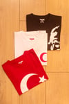 Türk Bayraklı Atatürk Baskılı T-shirt (3 Adet Fiyatı) 4-14 Yaş Kız-Erkek KSB