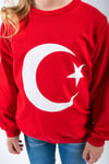 Unisex Çocuk Ay Yıldızlı Basic Sweat 2-7 Yaş
