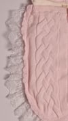 Yenidoğan Bebek Hediye Dantelli Kundak Battaniye Welsoftlu Pembe