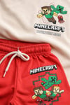 Minecraft Basklılı Penye Şort Takım