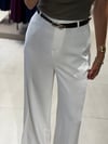 475 Kemerli Wideleg Tensel Pantolon BEYAZ