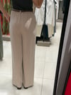 475 Kemerli Wideleg Tensel Pantolon KREM