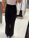 475 Kemerli Wideleg Tensel Pantolon SİYAH