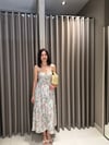 Askılı Çiçekli Çan Elbise YEŞİL
