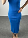 Dilvin Mavi Çelik Triko Elbise