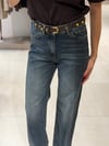 Kemerli Eskitme Jean LACİVERT
