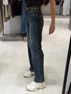 Kemerli Eskitme Jean LACİVERT