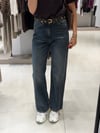 Kemerli Eskitme Jean LACİVERT