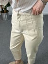 Keten Krem ZR Model Havuç Pantolon